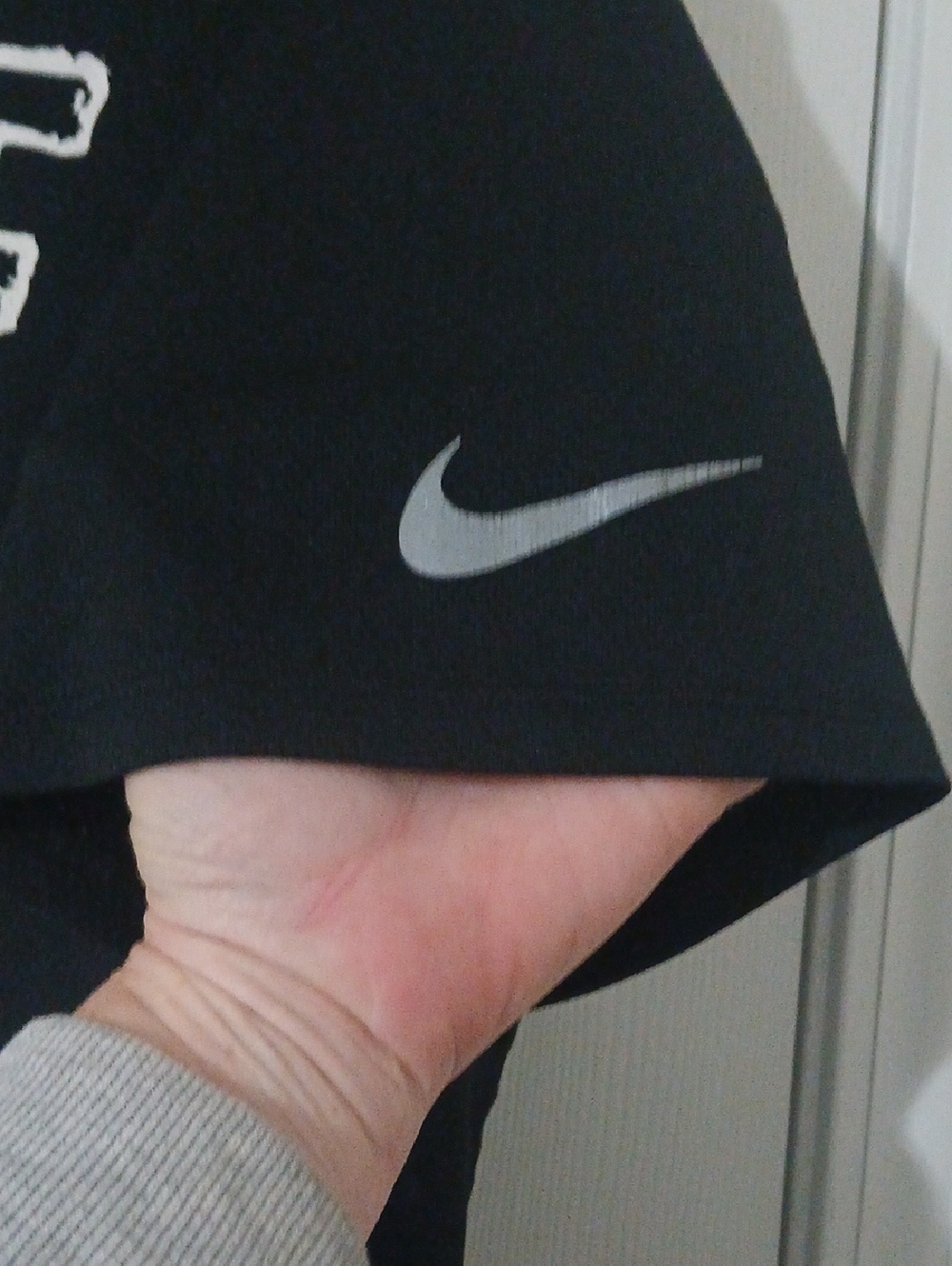 Nike Black Tee with White Swoosh and Graphic Text - Picture 3 of 4